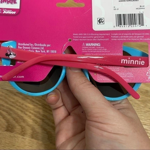 Minnie Mouse Polka Dot Sunglasses NWT Blue Pink Disney Kids - Picture 3 of 3